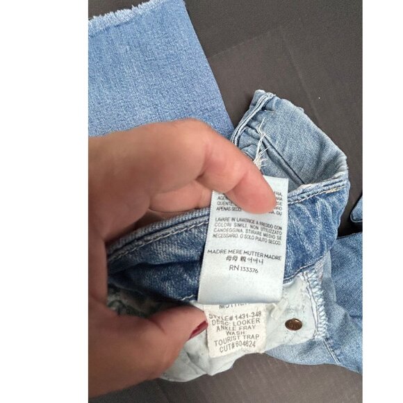 Mother Looker Ankle Fray Jeans Size 25 Tourist Trap Distressed Hem Ripped - Picture 9 of 11
